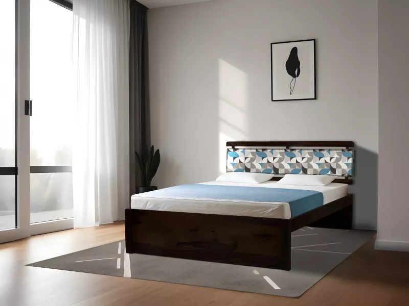 Mosaic Solid Wood Queen Size Double Bed